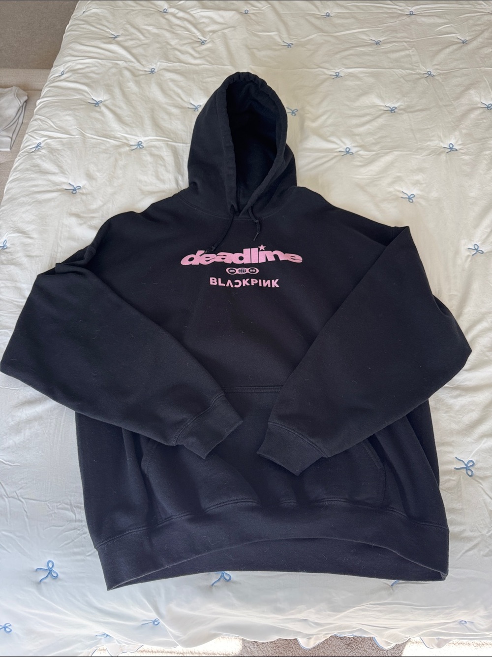 BLACKPINK x deadline Black Hoodie with Pink Logo